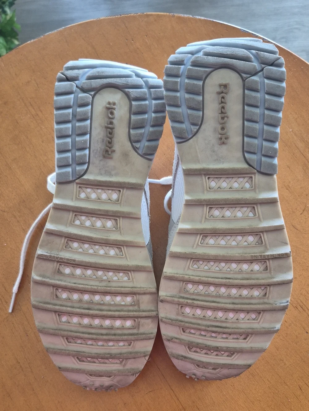 Reebok White and Light Blue Low-Top Sneakers